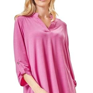 NWT Dear Scarlett 3/4 Lengh sleeve Women's Lizzy Top. Pink, Size XL